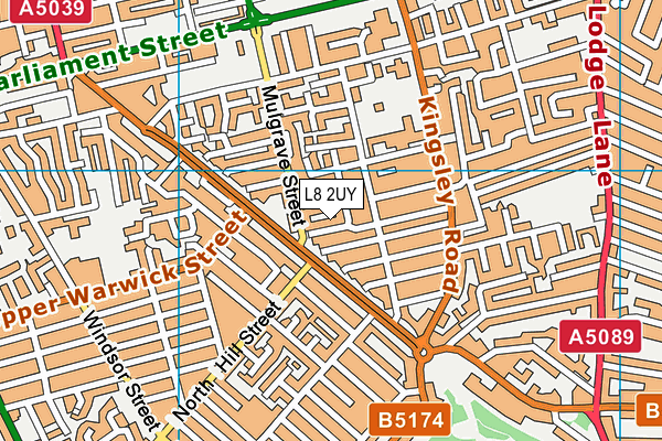 L8 2UY map - OS VectorMap District (Ordnance Survey)