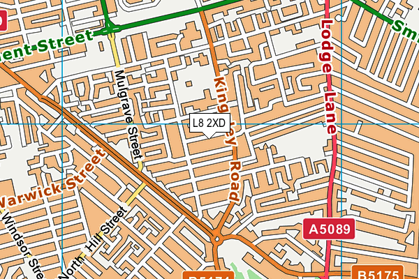 L8 2XD map - OS VectorMap District (Ordnance Survey)