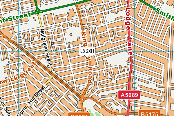 L8 2XH map - OS VectorMap District (Ordnance Survey)