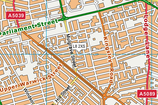 L8 2XS map - OS VectorMap District (Ordnance Survey)