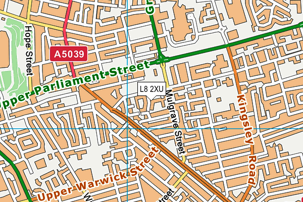 L8 2XU map - OS VectorMap District (Ordnance Survey)