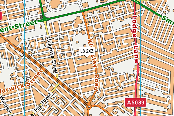 L8 2XZ map - OS VectorMap District (Ordnance Survey)