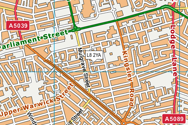 L8 2YA map - OS VectorMap District (Ordnance Survey)