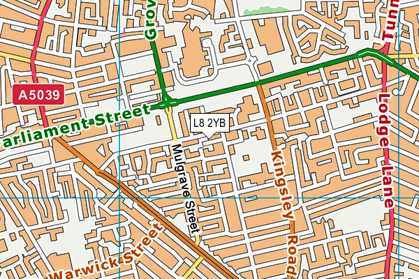L8 2YB map - OS VectorMap District (Ordnance Survey)