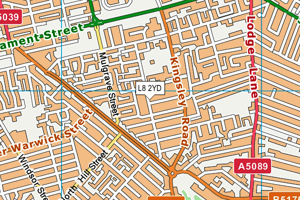 L8 2YD map - OS VectorMap District (Ordnance Survey)