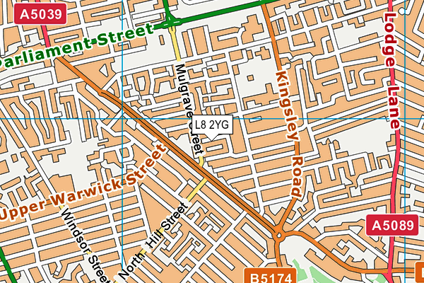 L8 2YG map - OS VectorMap District (Ordnance Survey)