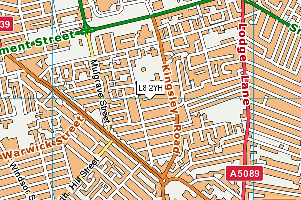 L8 2YH map - OS VectorMap District (Ordnance Survey)