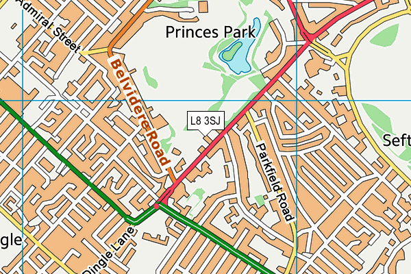 L8 3SJ map - OS VectorMap District (Ordnance Survey)