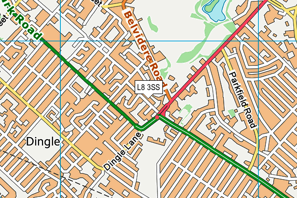 L8 3SS map - OS VectorMap District (Ordnance Survey)