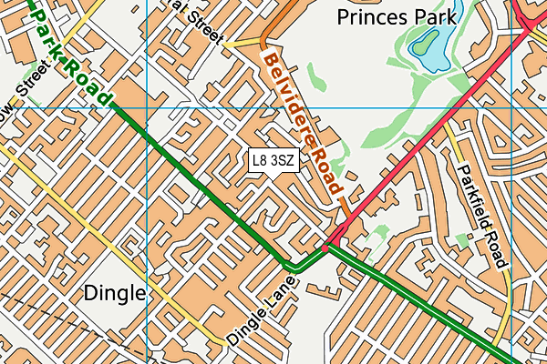 L8 3SZ map - OS VectorMap District (Ordnance Survey)