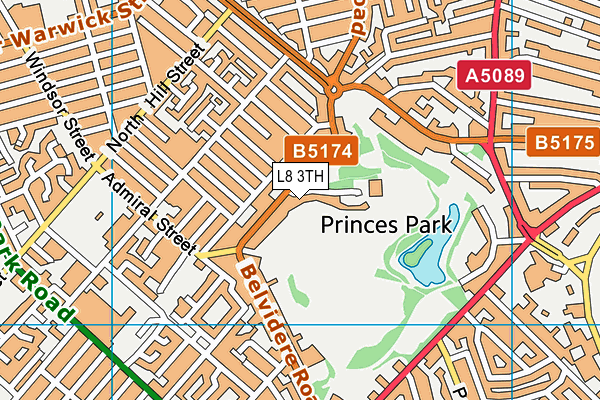 L8 3TH map - OS VectorMap District (Ordnance Survey)