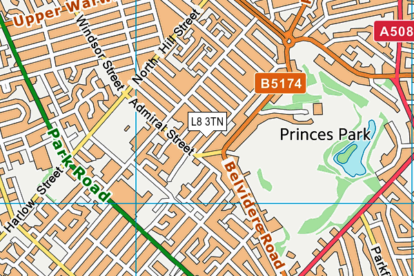 L8 3TN map - OS VectorMap District (Ordnance Survey)