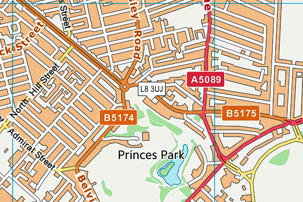 L8 3UJ map - OS VectorMap District (Ordnance Survey)