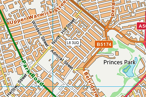 L8 3UQ map - OS VectorMap District (Ordnance Survey)