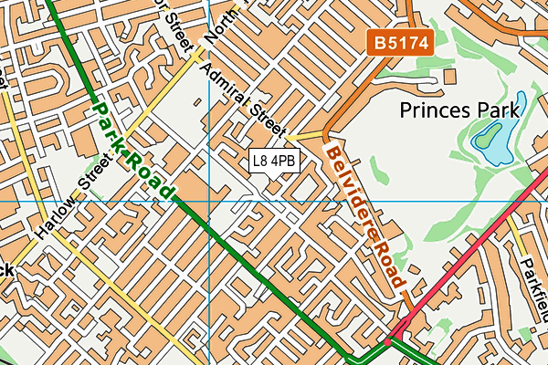 L8 4PB map - OS VectorMap District (Ordnance Survey)