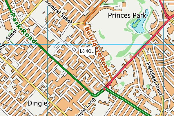 L8 4QL map - OS VectorMap District (Ordnance Survey)