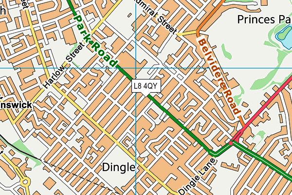 L8 4QY map - OS VectorMap District (Ordnance Survey)