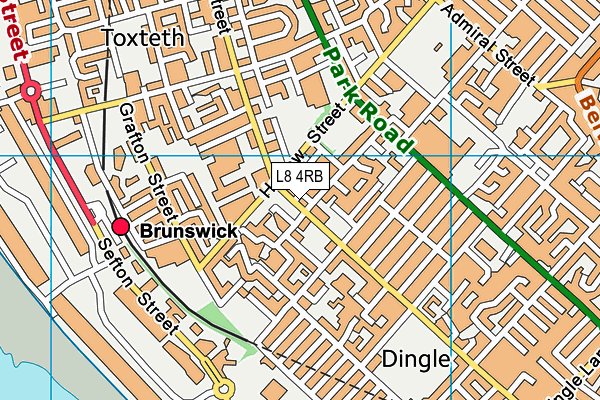 L8 4RB map - OS VectorMap District (Ordnance Survey)