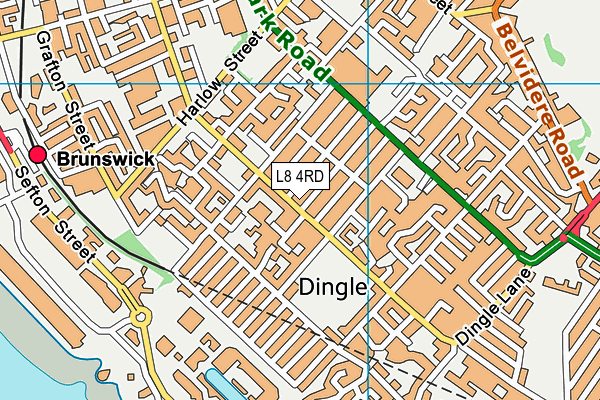 L8 4RD map - OS VectorMap District (Ordnance Survey)