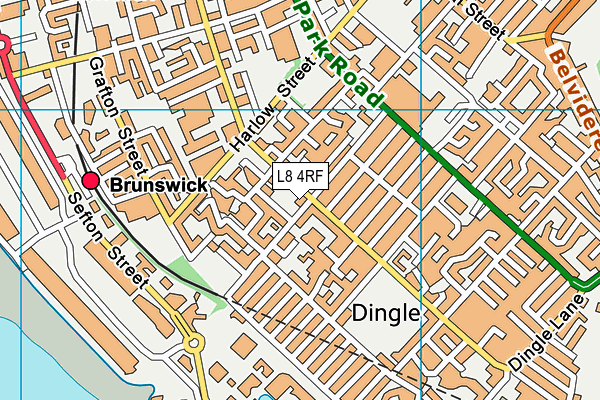 L8 4RF map - OS VectorMap District (Ordnance Survey)