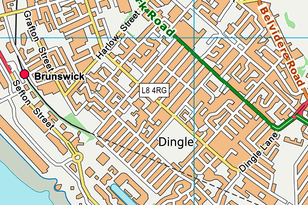 L8 4RG map - OS VectorMap District (Ordnance Survey)