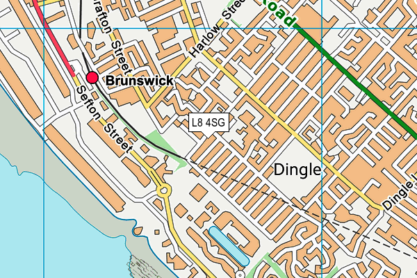 L8 4SG map - OS VectorMap District (Ordnance Survey)