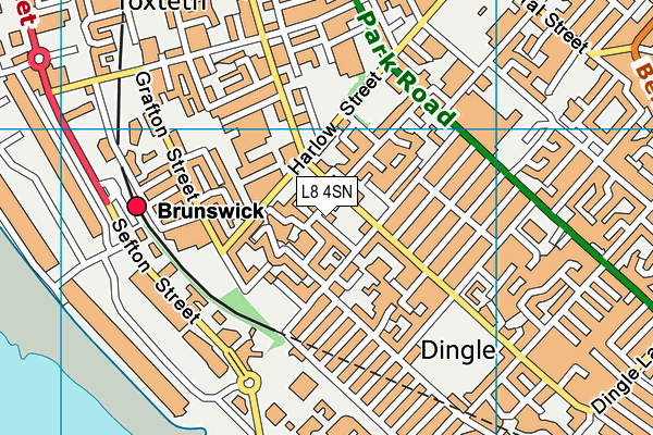 L8 4SN map - OS VectorMap District (Ordnance Survey)