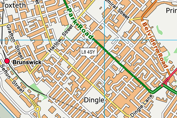 L8 4SY map - OS VectorMap District (Ordnance Survey)