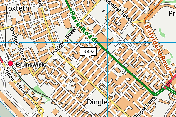 L8 4SZ map - OS VectorMap District (Ordnance Survey)