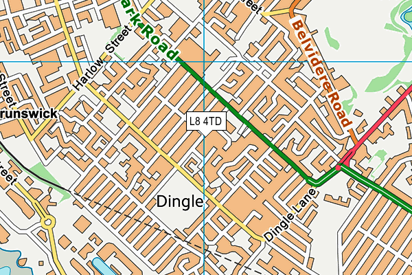 L8 4TD map - OS VectorMap District (Ordnance Survey)