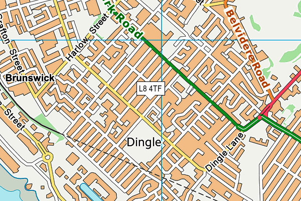 L8 4TF map - OS VectorMap District (Ordnance Survey)