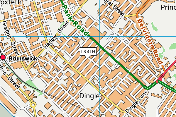 L8 4TH map - OS VectorMap District (Ordnance Survey)