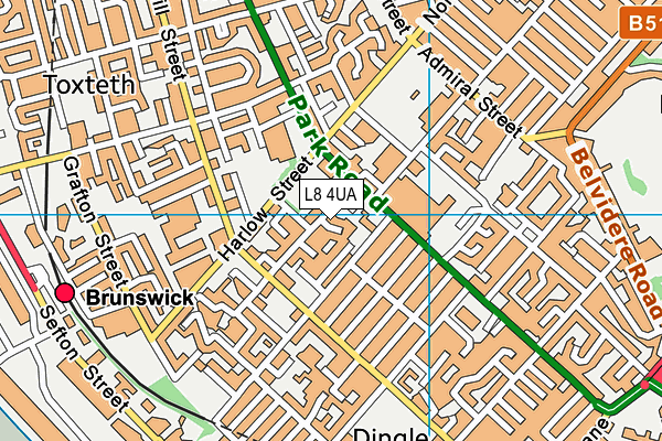 L8 4UA map - OS VectorMap District (Ordnance Survey)