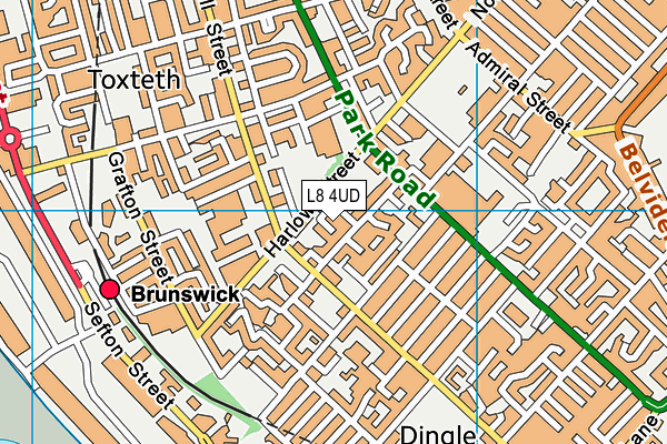 L8 4UD map - OS VectorMap District (Ordnance Survey)