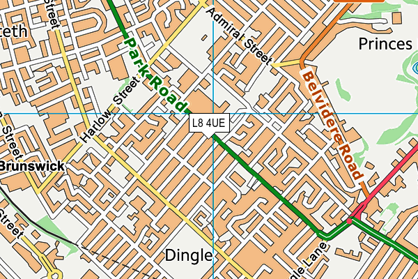 L8 4UE map - OS VectorMap District (Ordnance Survey)