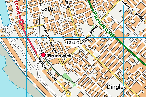 L8 4UG map - OS VectorMap District (Ordnance Survey)