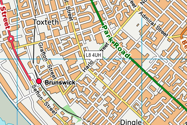 L8 4UH map - OS VectorMap District (Ordnance Survey)