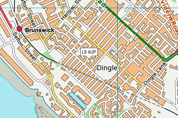 L8 4UP map - OS VectorMap District (Ordnance Survey)