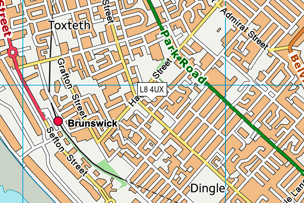 L8 4UX map - OS VectorMap District (Ordnance Survey)