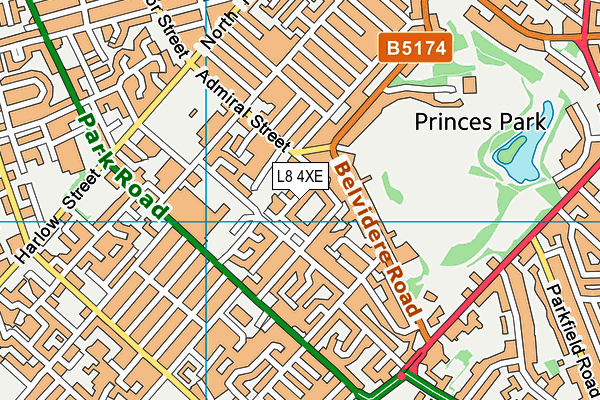 L8 4XE map - OS VectorMap District (Ordnance Survey)