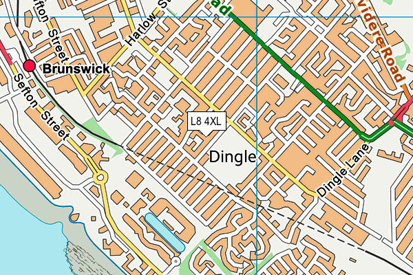 L8 4XL map - OS VectorMap District (Ordnance Survey)