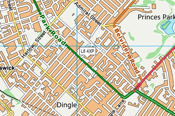 L8 4XP map - OS VectorMap District (Ordnance Survey)