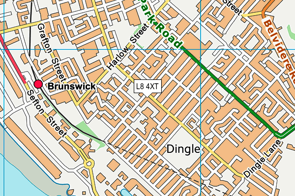 L8 4XT map - OS VectorMap District (Ordnance Survey)