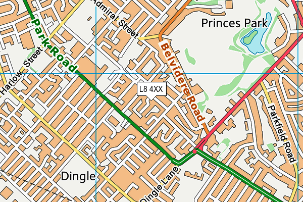 L8 4XX map - OS VectorMap District (Ordnance Survey)