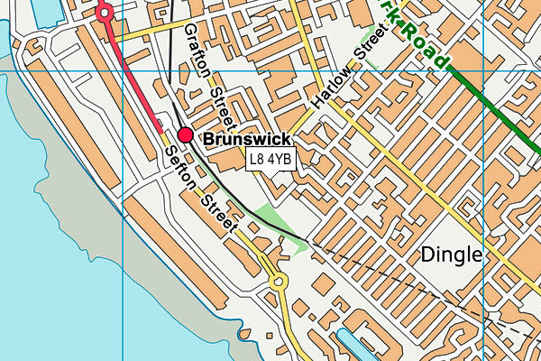 L8 4YB map - OS VectorMap District (Ordnance Survey)