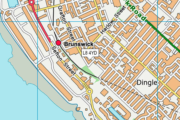 L8 4YD map - OS VectorMap District (Ordnance Survey)