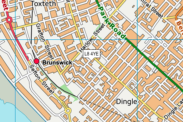 L8 4YE map - OS VectorMap District (Ordnance Survey)