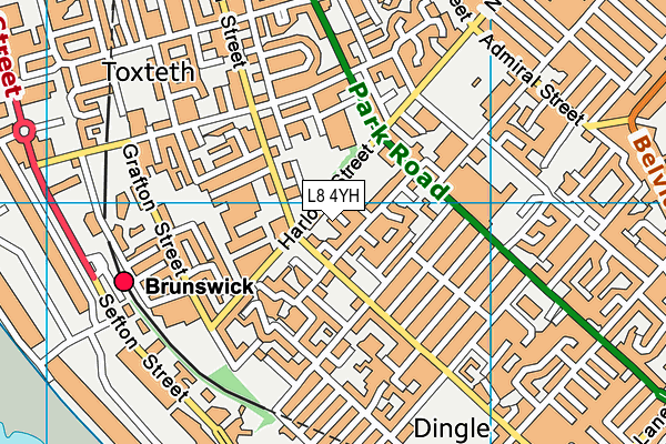 L8 4YH map - OS VectorMap District (Ordnance Survey)