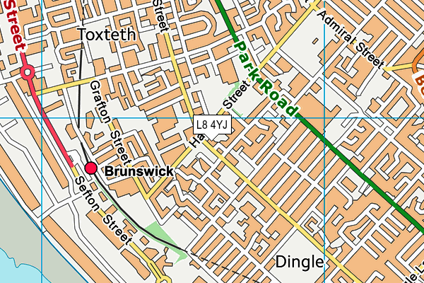 L8 4YJ map - OS VectorMap District (Ordnance Survey)