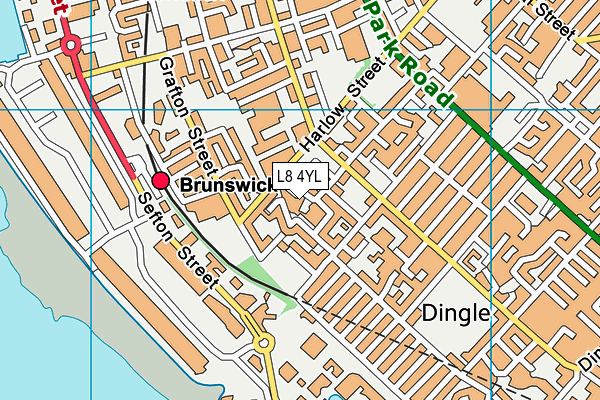 L8 4YL map - OS VectorMap District (Ordnance Survey)